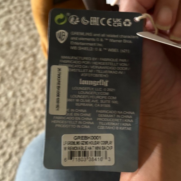 NWT Mogwai Gizmo Gremlins Loungefly Xmas Cosplay Holiday Min Backpack - Picture 10 of 13